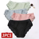 Floral Lace Cotton Women Panties Underwear Women Briefs Comfortable Female Underpants Solid Color (New)