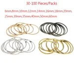 1mm Thick 8 60mm Brass Closed Ring Round Big Circle Hoops Earrings For DIY (New)
