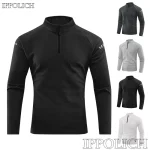Running Long Sleeve T shirt Reflective Men Sportswear Breathable Black Coat Gym Jogging Male (New)