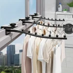 7 Bead Adjustable Dormitory Clothes Hook Swing Arm Clothes Hook Wall Mounted Hanger Space (New)
