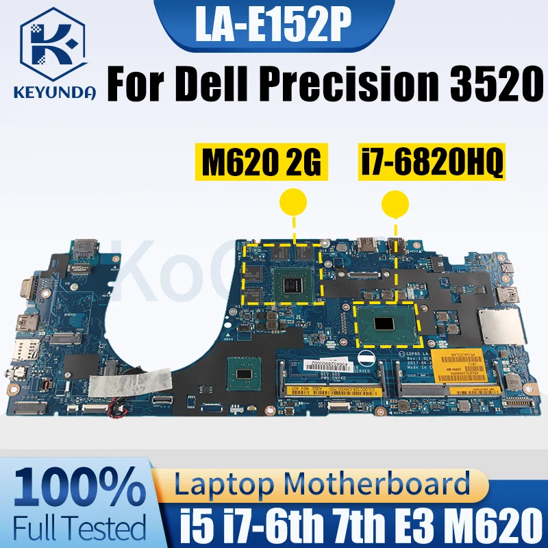 Sf2d55200886e485ea010db2ae5d335bbE Dell Precision 3520 Laptop Motherboard LA-E152P 0DCKVD 02WC92 00C211 (New) - Image 1