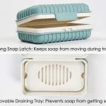 Square Soap Box with Lid, Essential Household Drainable Soap Box (New)