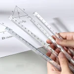 15cm  20 Cm Simple Transparent Triangular Straight Ruler Kawaii Tools Stationery Cartoon Drawing (New)