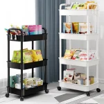 Household Cart Floor Storage Rack, Multi Functional Kitchen Storage Cart, Movable Storage With Wheels, (New)