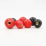 Black Red Round Ball Resin Ball Knobs Bakelite Lever Knob Grip Handles M4 (New)