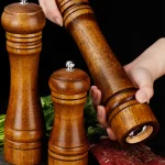 Vintage Wooden Salt And Pepper Grinders Adjustable Manual Spice Mill Ceramic Core Kitchen (New)
