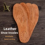 Real Cowhide Insole Leather Shoes Boots Shoe Inserts Soft Breathable Deodorant Anti slip Template (New)