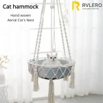 Winter Pet Hammock Cat Swing Hand Woven Cotton Rope Cats Hanging Basket Kitten (New)