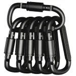 4 6 Carabiner Set For Key Camping Survival EDC Outdoor Keychain Clip Alloy Aluminum (New)