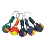 Military Parachute Woven Rope Ball Keychain Lanyard Key Ring Monkey Fist Key Chains (New)