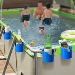 Multifunctional Pool Organizer Floating Cup Holder Poolside Stackable Drink Holder for Easy Installation (New)