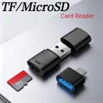 USB 2 Mini TF Card High Speed Memory Card Reader with Type C Adapter, Compatible (New)