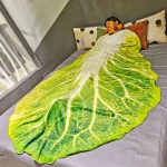 Double Sided Flannel Creative Appearance Home Sofa Cabbage Blanket (New)