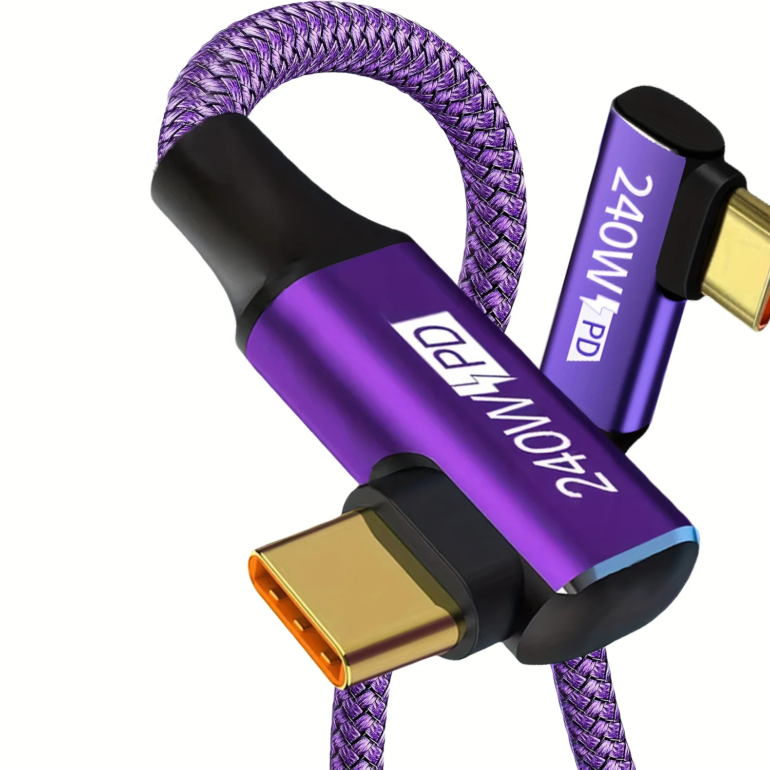 Sf626f8a674e94e9e913233f775bd84f9v Purple 240W 3.3 6.6 9.8 ft USB C Charging Cable Durable Nylon Braided USB C to A (New) - Image 1