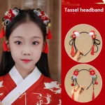Hair Clips Hair Hoop Girl Braided Wig Tassel Flower Hair Hoop For Girls, (New)