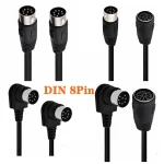 90 Degree Angle Large 8 Pin Din Male To Male Female Speaker Audio (New)