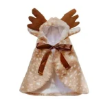 Pet Christmas Apparel Elk Cloak Dog Cat Warm Clothing Easy To Wear Clothes (New)