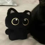 Cute Black Cat plush toy Doll Small Pendant Cuddly Pillow Cushion Ins (New)