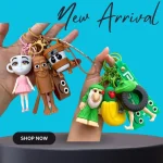 Children Cartoon Keychains Tung Tung Tung Sahur Tralalero Tralala Cute Keyring Funny Meme (New)