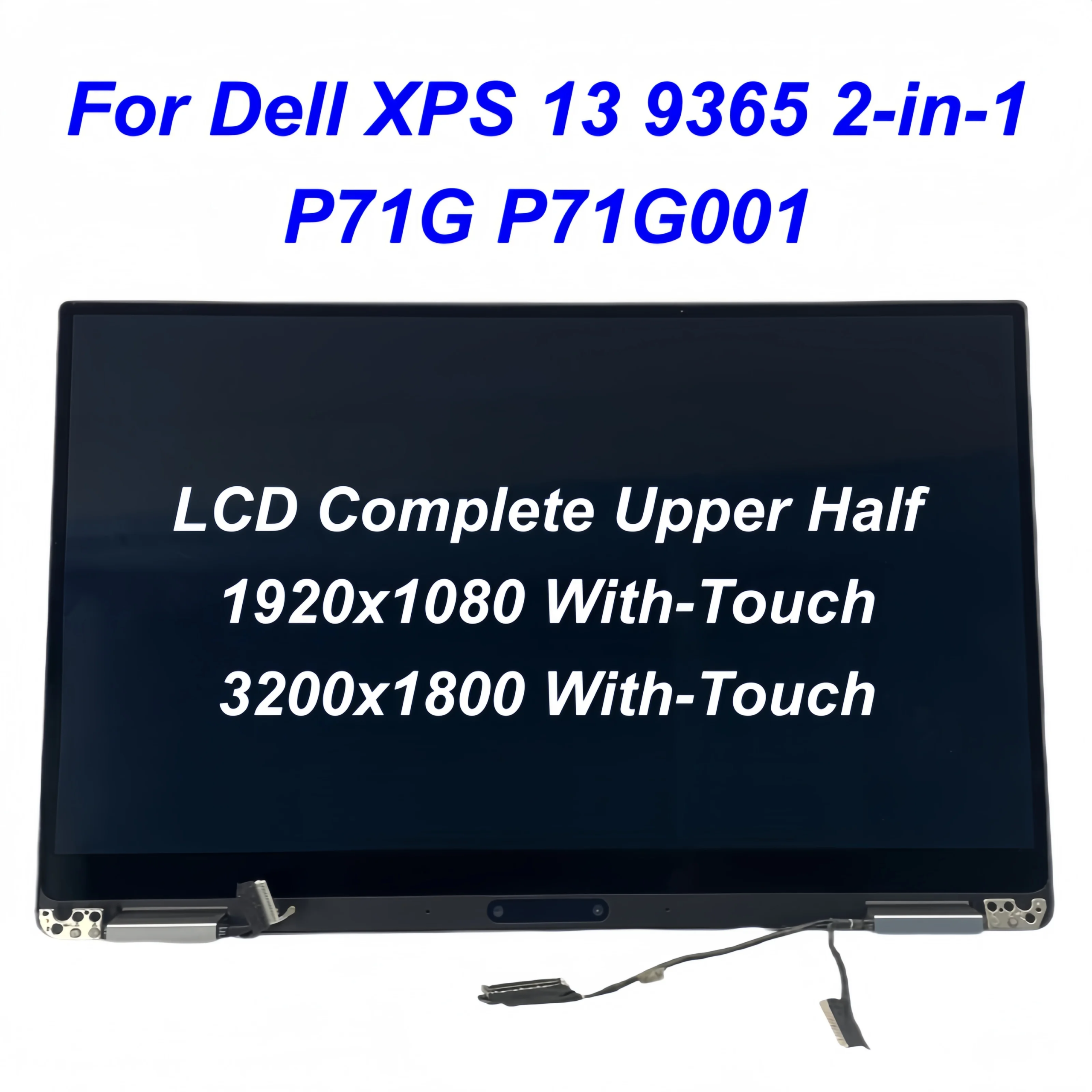 Sf81a446612b640dca3a259ac63ac15cbM 13.3 Inch For Dell XPS 13 9365 2-in-1 P71G P71G001 LCD Touch Screen Display Full Assembly FHD QHD+ NPF60 7W2X9 (New) - Image 1