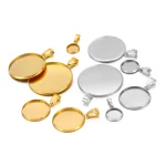 10 Stainless Steel 6 30mm Cabochon Cameo Base Settings Round Bezel Blank Tray for (New)