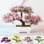 Artificial Plants Bonsai Small Tree Pot Fake Plant Flowers Potted Ornaments For Home (New)