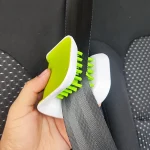 Car Interior Seat Belt Cleaning Brush Special Tool Double sided U shaped Folding Tray Sponge (New)