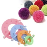 8 4 Sizes Fluff Ball Weaver PomPom Maker Knitting Loom Kit Kids DIY (New)