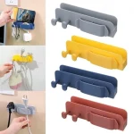 Cable Organizer Clips Wall Mounted Mobile Phone Stand Charging Plug Holder Household Punch free (New)