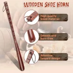54CM Durable Professional Wooden Shoe Horn Flexible Long Handle Shoehorn Useful Shoe Lifter (New)