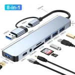 8 IN 2 USB HUB 3 USB C HUB Dock Station 5Gbps High Speed Transmission (New)
