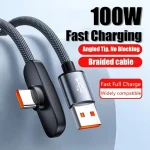 100W Fast Charging Cable Right Angle 90 Degree USB C Type C Data (New)