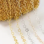 1Meter 5mm Hollow Star Copper Chains Link Handmade DIY Necklace Bracelet Anklets Jewelry (New)