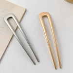 2 U shaped Hair Sticks in Silver and Gold, For Women Girls Party (New)
