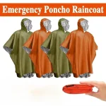 Emergency Poncho   Waterproof Raincoat With Cold Insulation & Survival Blanket, Disposable Reusable (New)