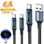 6A 120W Cable Super Fast Charge Cable USB A to Type C Nylon (New)