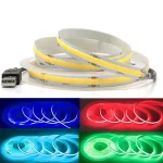 USB COB Lamp Strip DC5V 320LEDs M White Red Pink Ice Blue Yellow Cabinet Light Lamp TV Backlight (New)