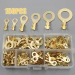 Non insulated Assortment Kit M3 M4 M5 M6 M8 M10 Ring Lugs Eyes Copper Crimp Terminals Cable Lug Wire (New)