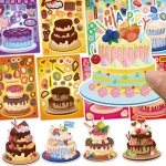 8 Creative Cake Wishes Come TRUE Puzzle Stickers Assembly Puzzle DIY Cartoon Stickers (New)