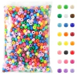 500 Pony Candy Colorful Plastic Beads For Jewelry Making DIY Hair Braiding, Bracelet (New)
