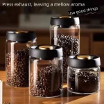 Coffee Jar Manual Vacuum Moisture Proproof Storage Jar Kitchen High Borosilicate Glass Tea (New)