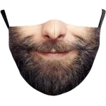 Adults Mouth Masks Comical Printed Cotton Blend Facial Expressions Fashion Face Shield (New)