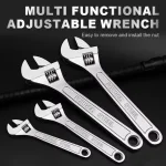 Adjustable Wrench Large Openin Long Handle Universal Spanner Clamp Wrench Mechanical Workshop Hand (New)