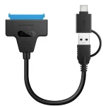 2 in 1 SATA to USB3.0 Type C Adapter Cable Up To 6 Gbps (New)