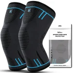 1  Compression Knee Support Sleeve Elastic Knee Pads Brace Springs Gym Sports (New)