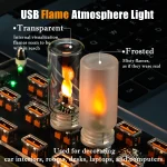 USB LED Flashing Candle Light 5V Flame Night Light Frosted Clear Glass Decorative (New)