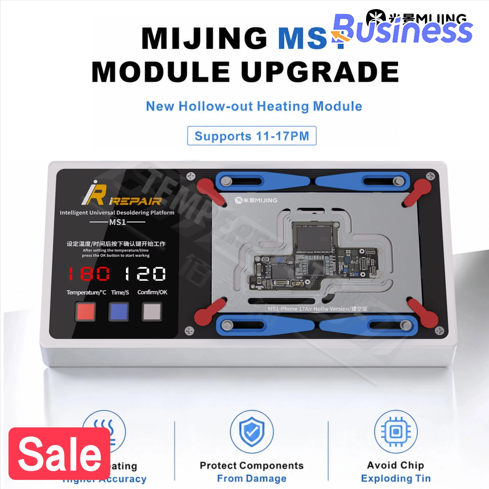 Sfd98b9d1a9e0472b9f6c599db098d58dV MJ Mijing IRepair MS1 Soldering Preheater Station iPhone X-17 (New) - Image 1
