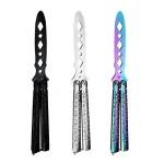 Portable Practice Butterfly Knife Alloy Steel Foldable Training Knives Transformable Outdoor Unedged Butterfly (New)