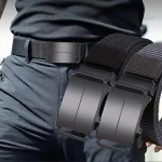 1 Mens Automatic Buckle Belt   Sporty Black Canvas Belt with Embossed , (New)