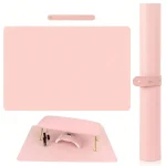 1 2 Pink Nail Art Table Mat Portable Foldable Nail Art Armrest Mat Microfiber (New)